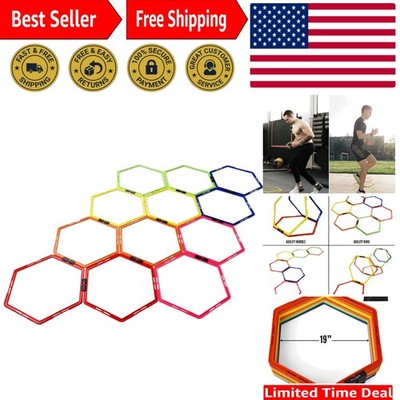 Colorful 12-Piece Hex Agility Rings Set - Durable Speed Training Equipment