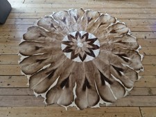 Genuine Vintage Springbok Hide Circular Rug - 77cm - excellent condition