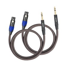 2Pack 1/4" to XLR Cable,Heavy Duty Nylon Braided,Gold Plated Plug,Balanced 1/...