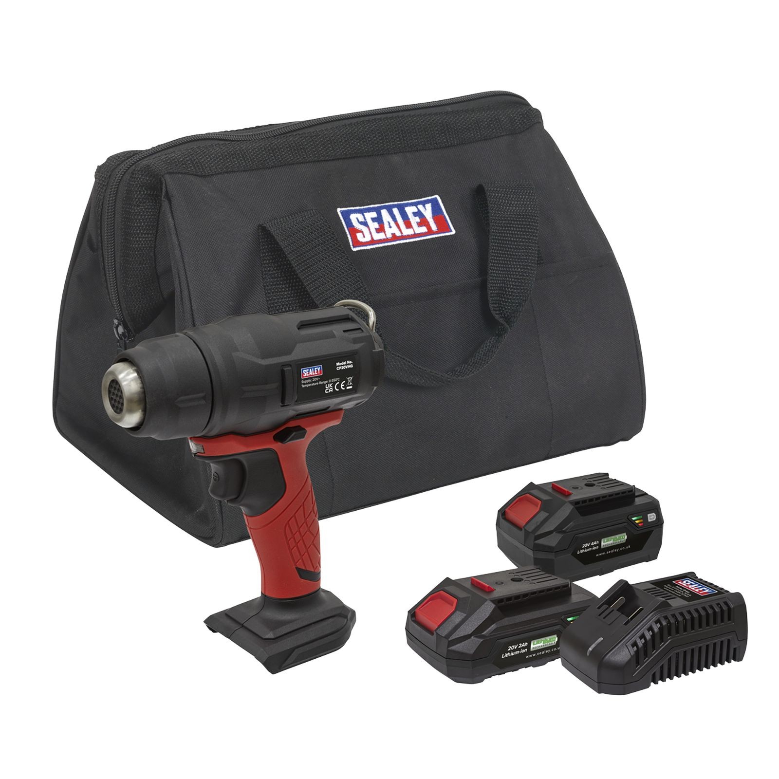 Sealey Cordless Hot Air Gun Kit 20V - 2 Batteries And Storage Bag - CP20VHGKIT2