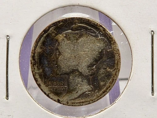 1916-P Mercury Dime Raw AG (Details)
