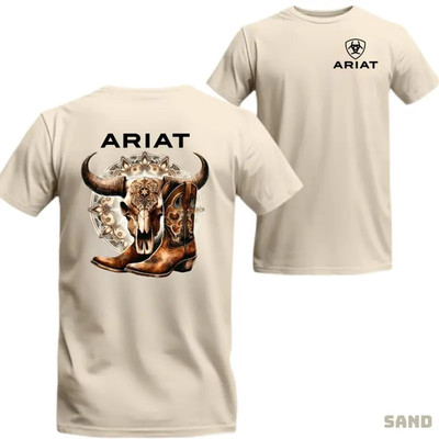 Both Side Ariat Western Skull With Cowboy Boots Shirt - Model 1aee