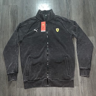 Puma Mens Medium Scuderia Ferrari T7 Motorsport Athletic Track Jacket Black NEW