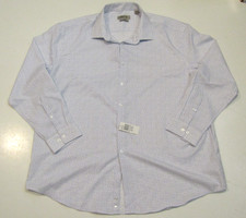 NWT Mens KENNETH COLE REACTION White Blue Pattern Dress Shirt XL 17-17.5 34/35