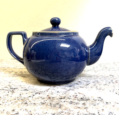 Denby Classic Blue Teapot & Lid Stoneware Holds 2.5PT Made in England