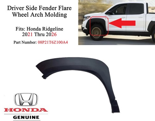 21-2026 Honda Ridgeline Front Left Fender Flare Wheel Arch Molding 08P21T6Z100A4