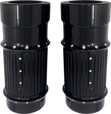 Covingtons C1116-B Black Fat Dimpled Fork Leg Bells Harley FLHRSE FLHTPI