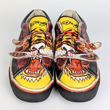 Ed Hardy Tiger Print Women's Leather Sneakers /Shoes size US 6