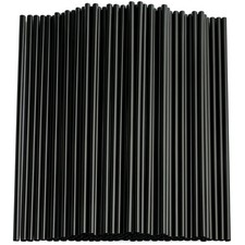 Black Straws,100 Pcs Long Disposable 0.23''diameter and 10.2"long,