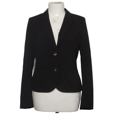 H&M, Blazer, Größe: 38, Schwarz, Elasthan/Polyester/Viskose, Nadelstreifen #fHj
