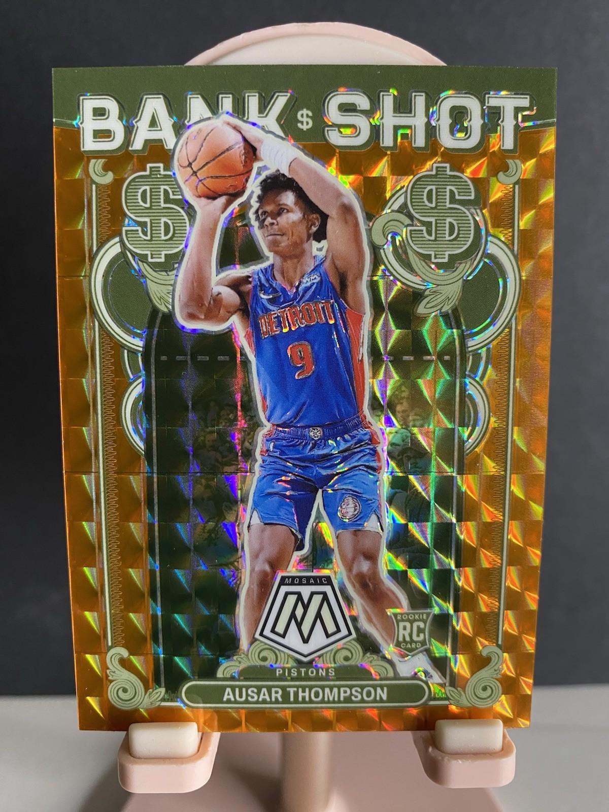 Ausar Thompson 2023-24 Panini Mosaic #7 Bank Shot Orange 9 /49 Rookie #Match