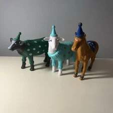 Lot of 3  Ankyo Farm Animals Cow Sheep Horse Cake Toppers