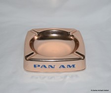 PAN AM Airlines Copper Aluminum Ashtray original 1960s Collectable Vintage