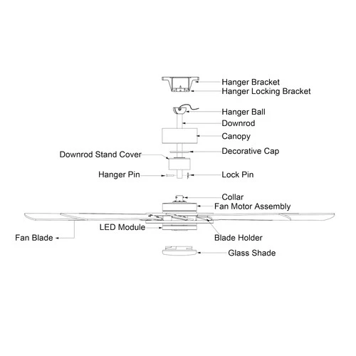 Vaxcel Lighting F0113 Burlington 68" 8 Blade Indoor / Outdoor - Grey - Picture 2 of 12