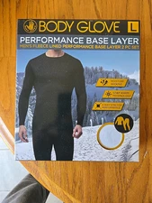 NEW Body Glove Fleece Lined 2 PC Fleece Lined Insulated Warm Baselayer -L - Gray