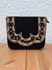 Vintage Zardozi Purse Velvet Beaded Made in India