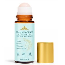 Frankincense and Castor Oil, Castor Oil Roll On with Rose Quartz, 100 Pure, ...