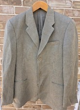 Emporio Armani Linen Blazer 40R IT 50 Made In Italy Gray Sport Coat Jacket