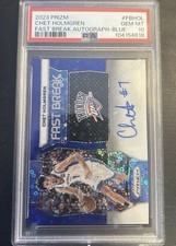 PSA DNA 10 X2 CHET HOLMGREN /49 SIGNED 2023 Panini Fast Break Blue Prizm RC Card