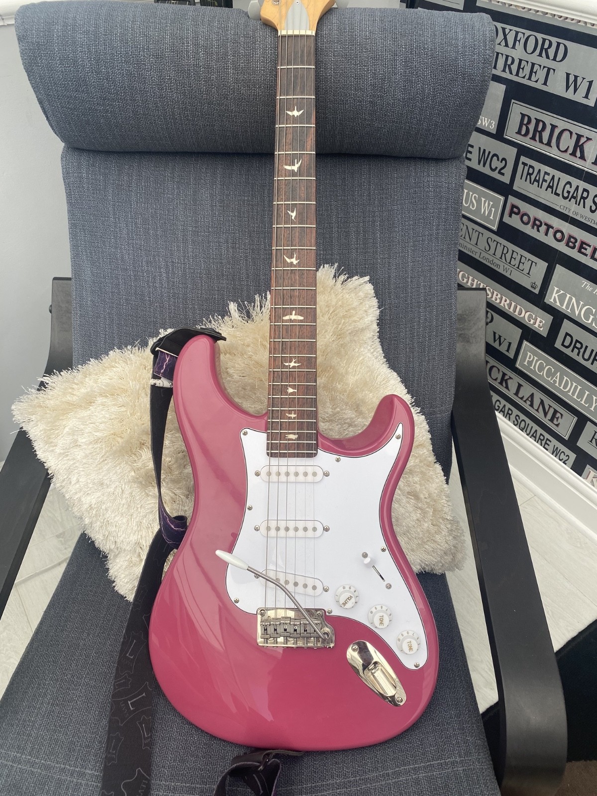 PRS SE Silver Sky Guitar in Dragon Fruit colour
