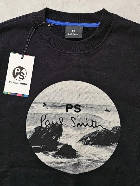 PAUL SMITH Sudadera Hombre M Negro Monocromo Surfers Foto 3 de 4