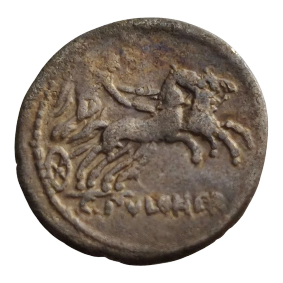 Roman Republic AR Denarius 110-109 BC C. Claudius Pulcher AR Silver Coin 4I - Image 2 of 2