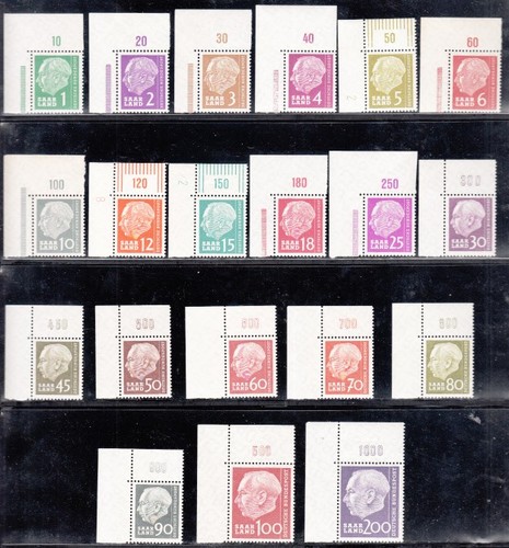 1957 Heuss I Mi. 380-99 ** Ecke 1 Luxus!