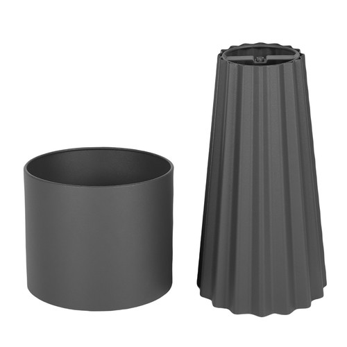 Iron Nursery Pots Garden Plant Flower Pots Set 3pcs Home Patio Garden Use Grey - Picture 6 of 6