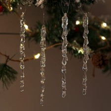 ANCADN 30pcs Icicles Ornament Set Acrylic Clear Clear/Transparent