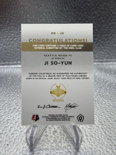 2024 NWSL Parkside Pacific Game Worn Relic Ji So-Yun PR-JS - Bild 2 von 2