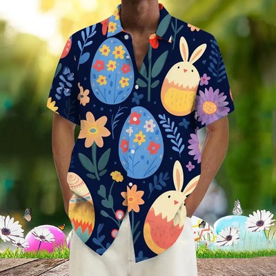 Easter Bunny Hawaiian Shirt For Men And Women, Cute Rabbit Egg Aloha Shirt