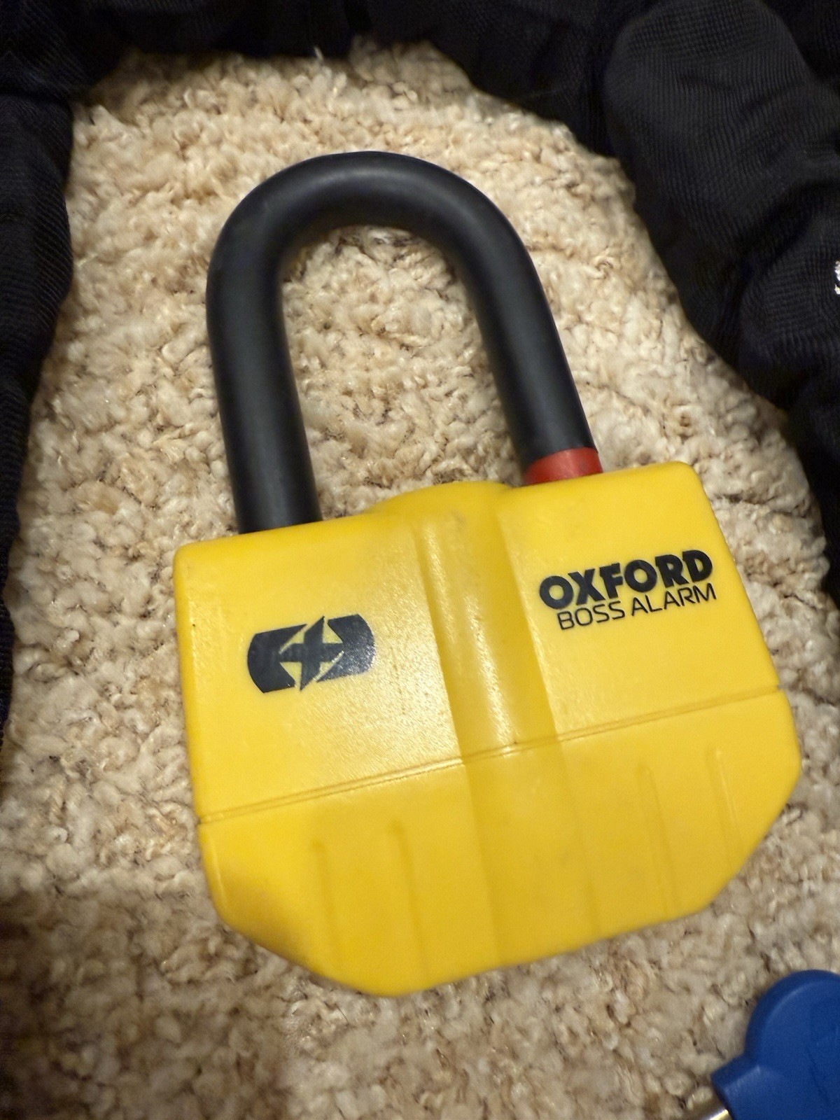 Oxford Boss Motorcycle Disc Lock Padlock Alarm with Oxford Chain