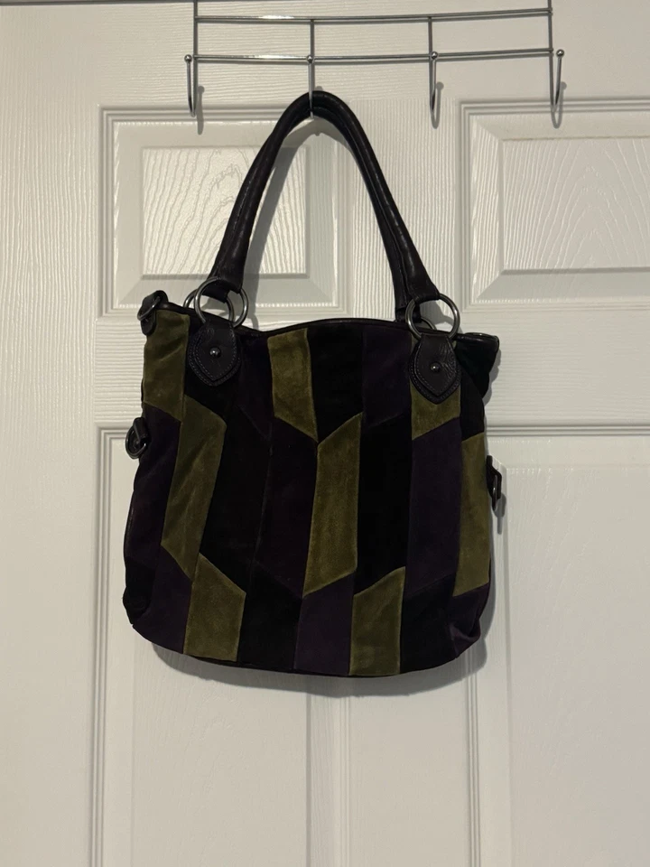 Ruggeri и WCiani LR 22 сумочки Италии Core через плечо большой сумочки фиолетовый зеленый б/у в отличном состоянии - Изображение 4 из 4