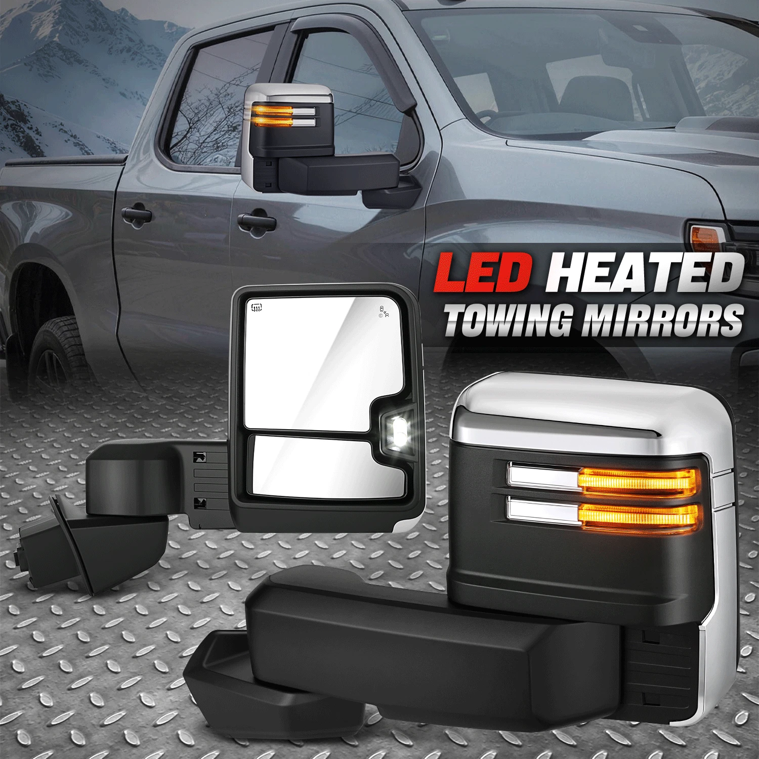 Power Heated Tow Mirrors w/ Signal+Temp Sensor for 19-22 Chevy Silverado 1500
Opens in a new window