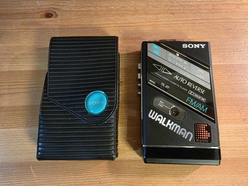 Vintage Sony WM-F100 II Walkman Stereo Cassette Player With Case-  Parts/ Repair