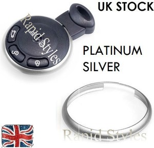 Silver Chrome Key Fob Trim Ring Rim Mini Cooper 2008 2009 2010 2011