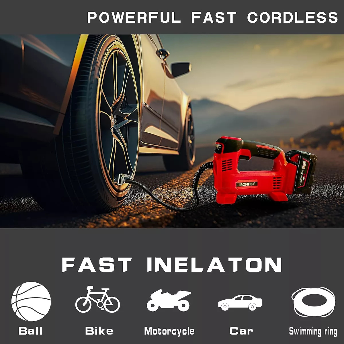 Tire Inflator for Milwaukee M18 Battery Auto Portable Air