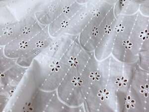 Cotton Eyelet Fabric in Off-white for Wedding dress Eyelet skirt Boho dress Curtains