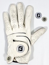 Footjoy WeatherSof Golf Glove Left Hand White Black Women M/L w/ 3 BALL MARKERS