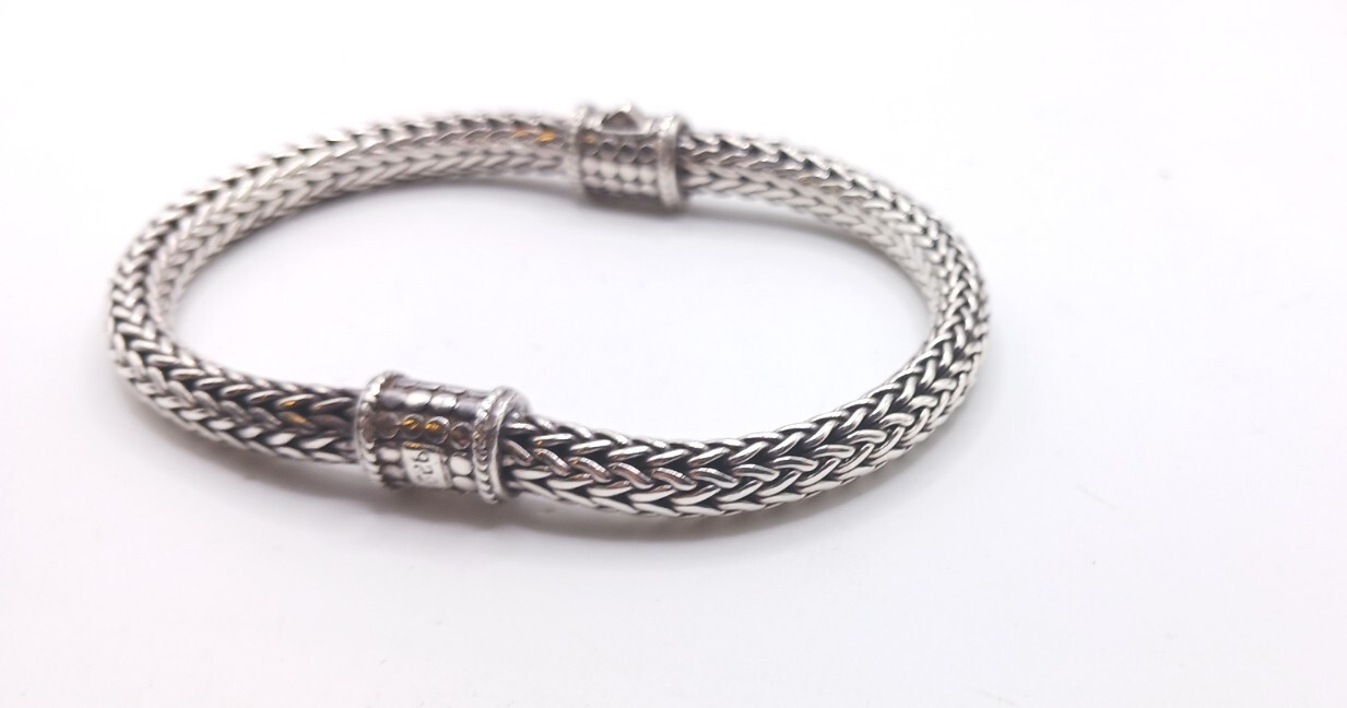 STUNNING 925 DOTTED SLIDEIN LOCK WHEAT CHAIN BRACELET SIMILAR TO JOHN