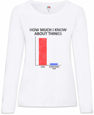 How Much I Know About Things Damen Langarm T-Shirt Petrol Head Fun Auto Liebe