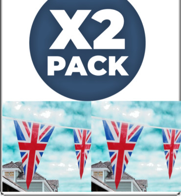 2er Pack   2 x 10 Meter Gedenktag 20 XL Fahnen Union Jack Wimpelkette  