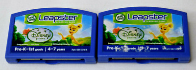 Lot of 2 LEAPSTER DISNEY FAIRIES LEARNING GAME CARTRIDGE PRE-K - 1ST GRADE