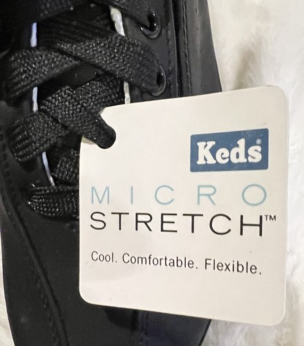 NEW Women’s Keds Micro Stretch Leather Sneaker Size 6.5 Black Cool Flexible - Picture 9 of 10