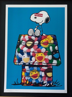 【DEATH NYC】Snoopy×Supreme DEATH NYC Hand Signed LARGE Print COA Framed 16x20in Snoopy