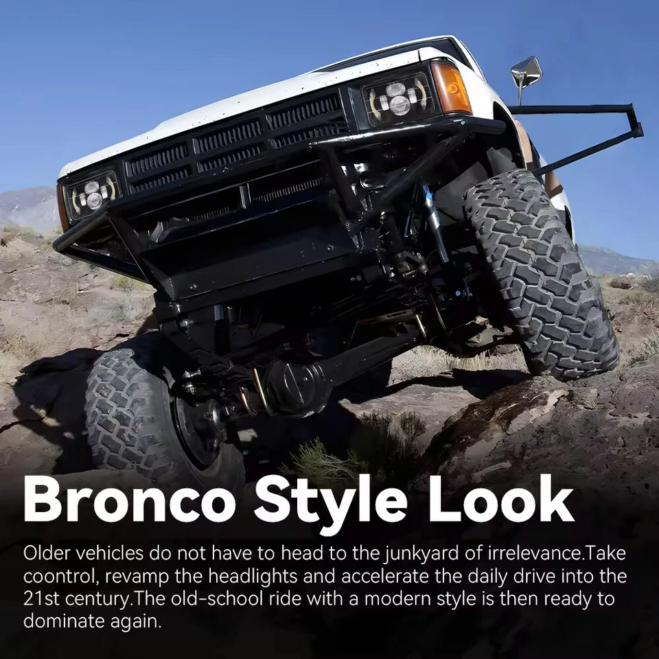 DOT 4X 4x6 英寸 LED 车头灯适用于福特野马 1979 - 1986 庞蒂亚克 Firebird 1977 - 1981 — 第 4/4 张图片