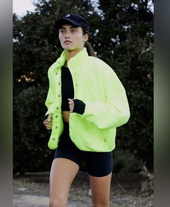 【新品】GREEN CLOTHING MOVEMENT PNT 24-25 Fp Movement Free People Hit The Slopes Fleece Jacket Neon Green