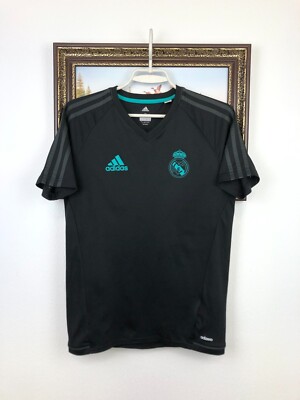 Real Madrid Football Shirt Soccer Black Jersey Train Adidas Camiseta Trikot XS