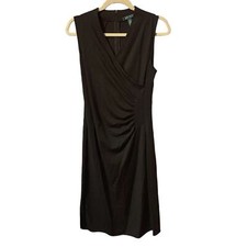LAUREN RALPH LAUREN RUCHED BLACK DRESS WOMENS SIZE SMALL