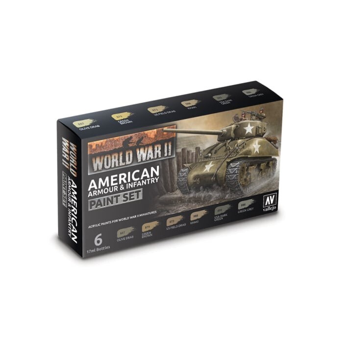 WWIII American Armour & Infantry Paint Set - Brand New - Acrylicos Vallejo